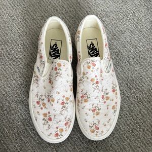 Floral Vans Slip Ons